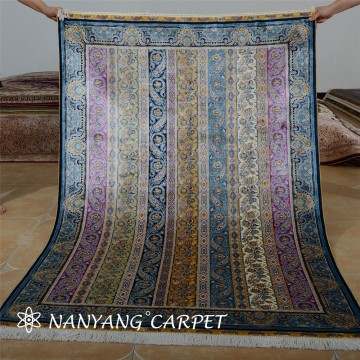 4'x6' Handmade Silk Striped Persian Carpet Oriental Rug