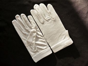 White Cotton Sure Grip Gloves