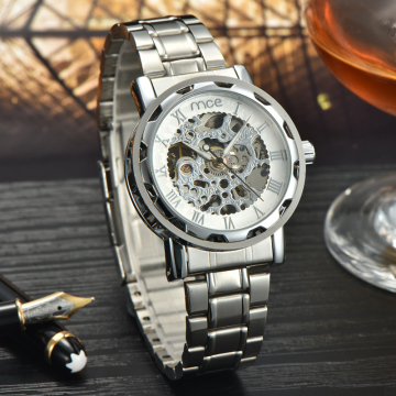 chinese automatic movement skeleton mechanical mens watch