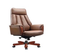 Guangzhou Supplier Antique Dragon Chair - Brown Leather Boss Office Chair