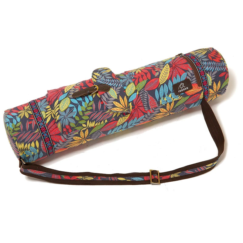 Wholesale Custom Large Capacity Printed Canvas Sling Yoga Mat Bags for Large Yoga Mats Bag