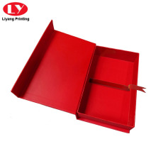 Red Fancy Texture Cardboard Pacote de jóias magnéticas