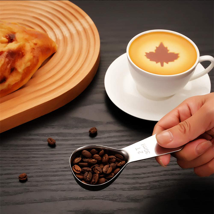 Yuming Factory Custom 1T 15ML / 2T bsp 30ML Short Handle Scoops 18/8 Stainless Steel Tea Milk Coffee Measuring Spoons