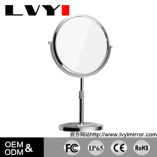 Best seller LY-2208 round chrome plating desktop rotating makeup mirror
