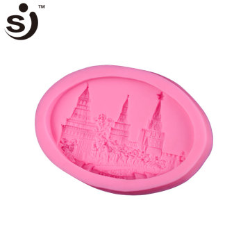 Chinese Supplier Cake Mold Castle Design Baking Mold Food Grade Silicone Rubber Mold