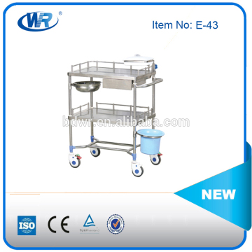 Stainless Steel Hospital Instrument Trolley(with drawer)