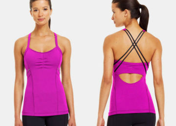 Peek-a-boo Soft Cross Back Sports Compression Clothing , Women’s Studio Ballet-inspired  Tank Tops
