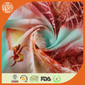 polyester silk chiffon floral printed fabric
