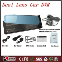 1080P HD 4.3inch Dual Lens Car DVR Two Camera Blue Mirror Full HD H. 264 140 Angle Viewseparated Rear Camera Gsensor H236