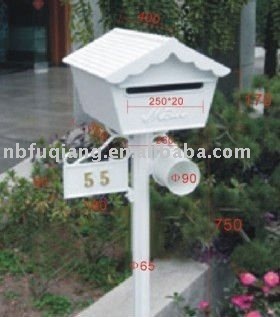 mailbox, painted mailbox, villa mailbox, letter box, post box, mailbox with the stand. garden mailbox