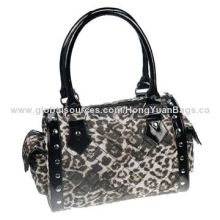 Leopard ladies' handbag with stud, customized logos and sketches are welcome
