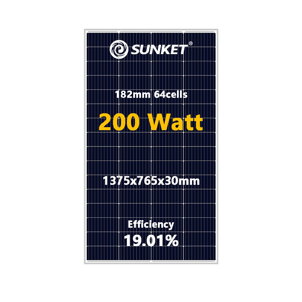 Sunket 182mm Series 200W Painel solar mono