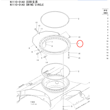 KOMATSU PC220-8 240-8 CÍRCULO DE GIRO 206-25-00301