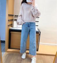 Pure  fresh sweet  long sleeve short style pullover sweater