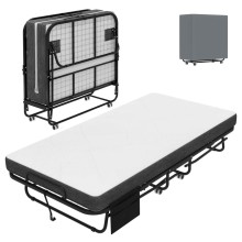 Freestanding Foldable Metal Bed Base with Trundle Frame