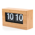 Box Shape Bamboo Material Retro Flip Clock