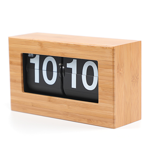 Box Form Bambus Material Retro Flip Clock