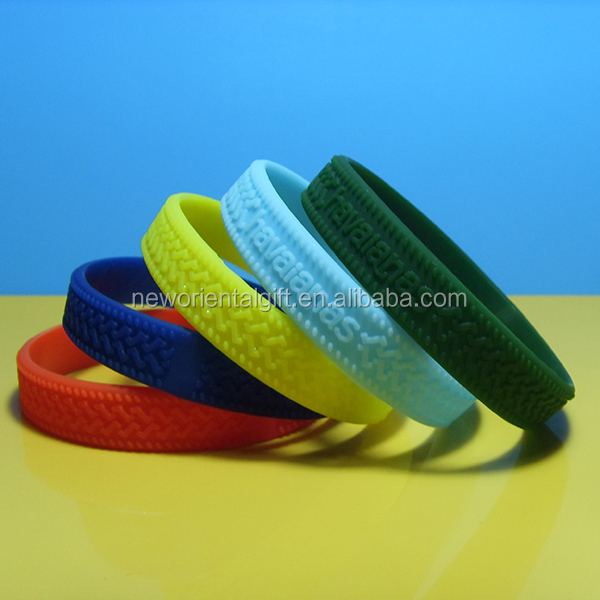 Custom Embossed silicone wristbands , Embossed silicone bracelets