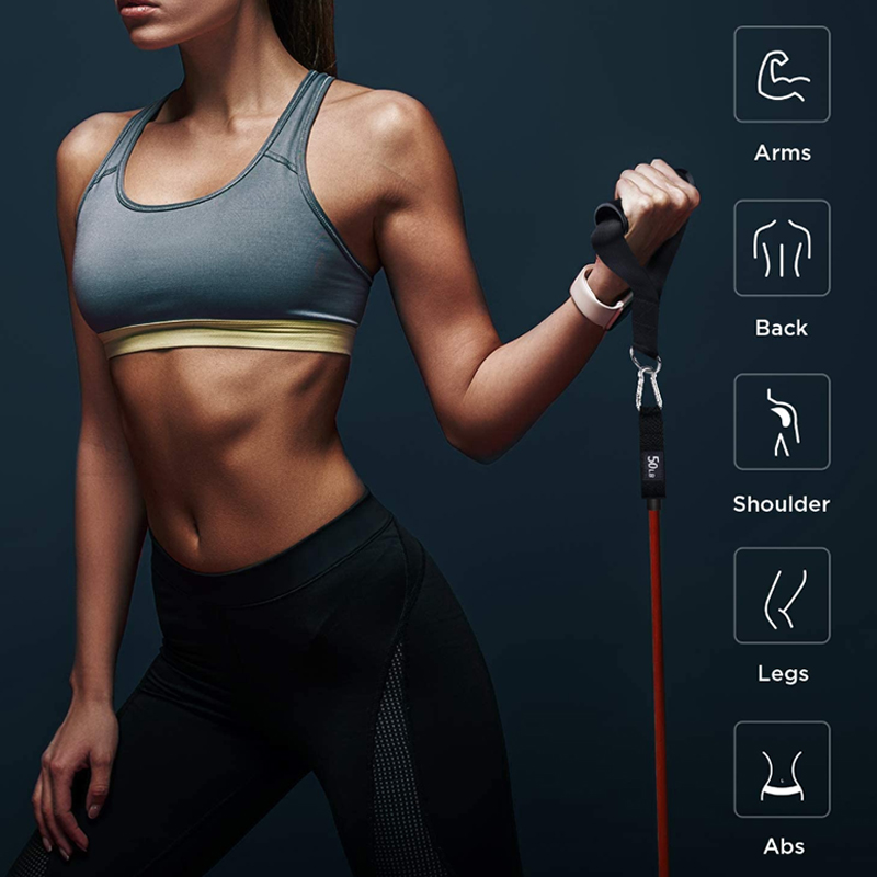 Custom Fitness 11Pcs Home Fitness Gym Resistance Tube Band With Handles Set