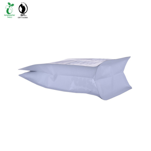 Front Ziplock Doypack Square Bottom Plastic Bag With Environmental Green Material