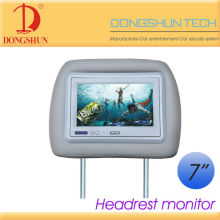 7" car headrest monitor 2 video input