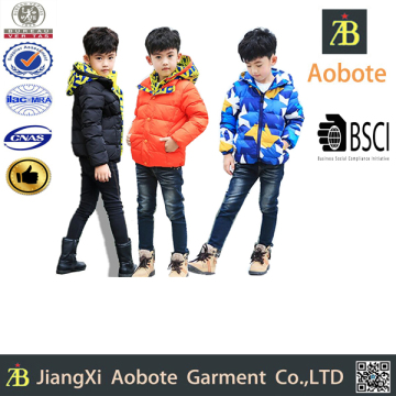 2016New Design Short Hoody Kid Down Jacket