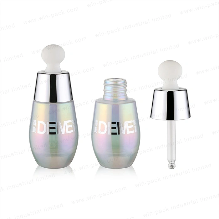 30ml Luxury UV Coating Glass Dropper Lotion Bottle with New Design Cosmetic Packaging
