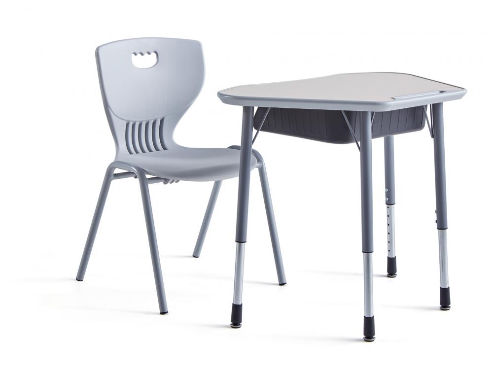 Adjustable irregular school students study desks and chairs