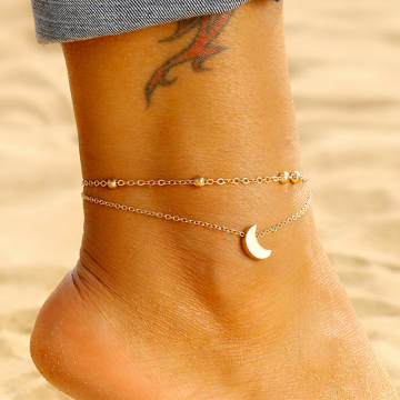Simple Moon Anklet Female Anklets Barefoot Sandals Foot Jewelry New Fashion Anklets On Foot Ankle Bracelets For Women Leg Chain