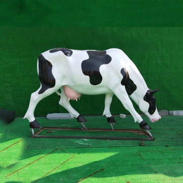 Modern garden decoration life size resin fiberglass cow sculpture