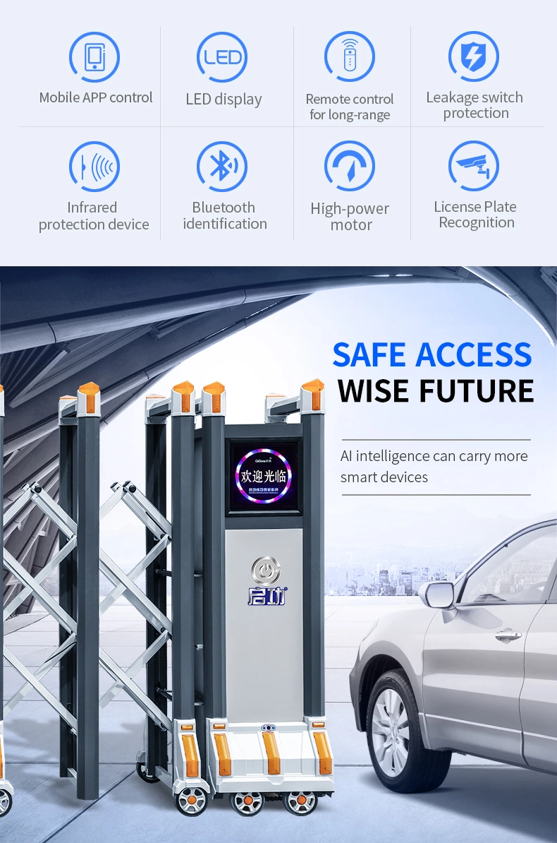 New Model Strength Aluminum Alloy Trackless Retractable Gate