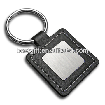 black leather keychain with your logo, leather keychain with metal