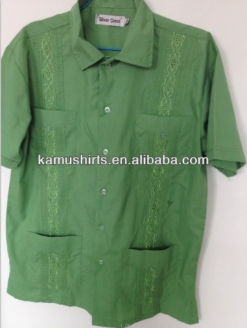 Guayaberas, Traditional Linen Mens Guayabera Shirts Embroidery Guayabera shirts