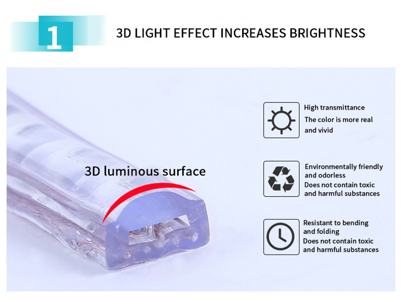 AC 220V IP65 PVC cover Double-Row Smart Light Strip Multi Color RGB cover flexible strip SMD 5050 led rope light