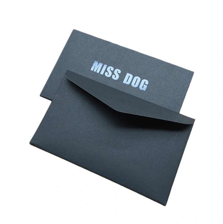 Custom Wholesale Logo Embossed Black Cardboard Envelope