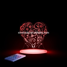 Frosted treatment loveheart laser star night light