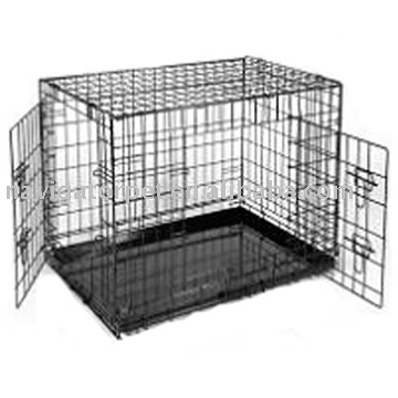 Fold able Metal Dog Cage: Two doors