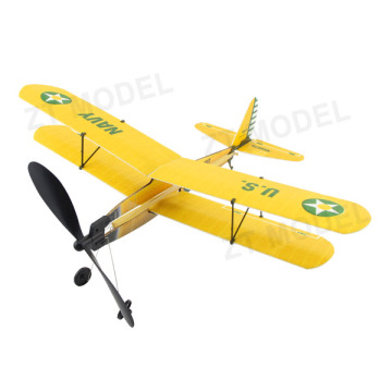 Aviator-Biplane 17 Rubber Band Powered Plane