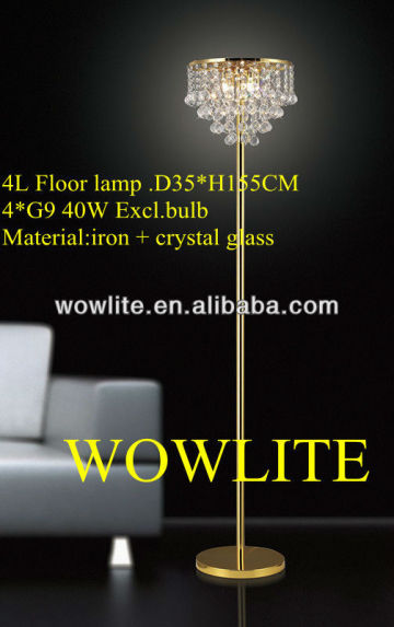 Hot sales crystal floor lamp L1153-4GO