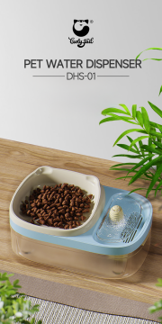 Pet Feeding and Drinking Two-in-One Bowl