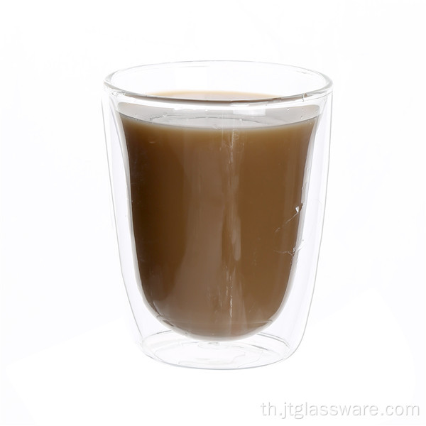 ถ้วยน้ำกาแฟแก้วใส Borosilicate