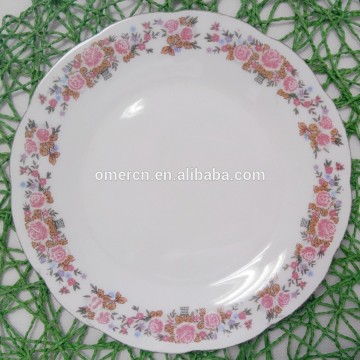 wholesale dinner plates/ ceramic dinner plates/ silver rimmed dinner plates cut edge