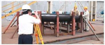 GE steel structure inspection of semi-circle fabrication