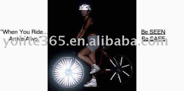 Reflective Bicycle Spoke with reflective heat-applied reflective film