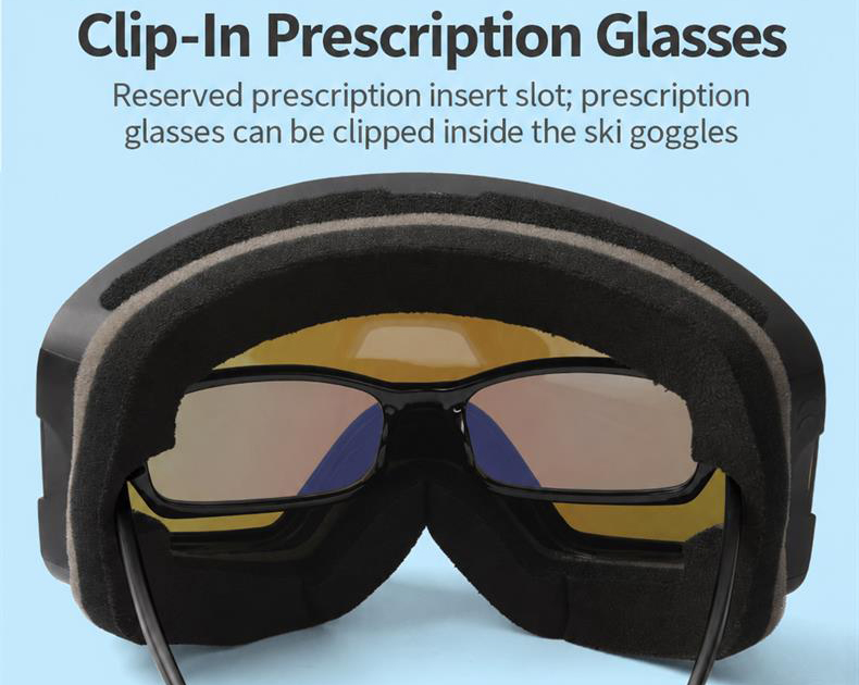 Kids Cartoon Dual-Layer Anti-Fog Ski Goggles ME2197-Clip-In Prescription Glasses Kids Cartoon Dual-Layer Anti-Fog Ski Goggles ME2197-Clip-In Prescription Glasses