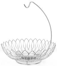 Stainless steel leaf shape fruit basket with hook
