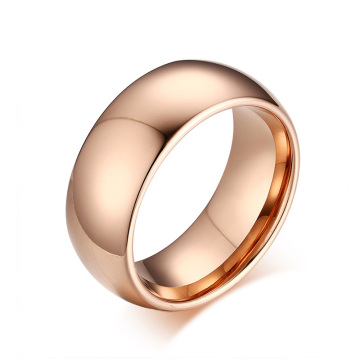 Dome rose gold plated tungsten carbide ring