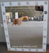Beautiful Designed Art Deco Mirror from silver coated mirror glass, silkscreen printed, sandblasted, acid etched
