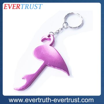 promotional custom metal flamingo keychain bottle opener