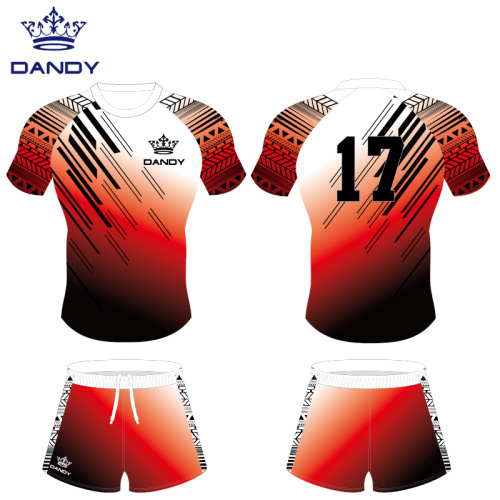 100% poliéster respirável rugby jersey
